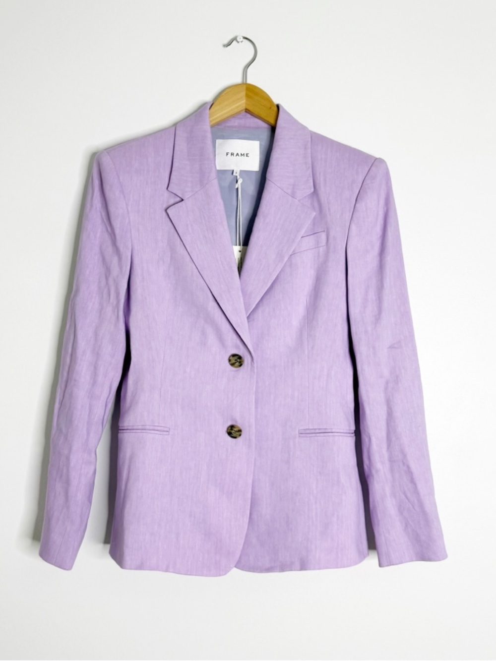FRAME Femme Blazer Lavender Linen Blend Size 2 NWT $628 Retail